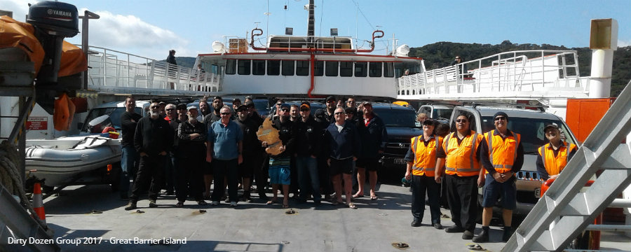 Dirty Dozen Group onboard SeaLink Great Barrier ferry