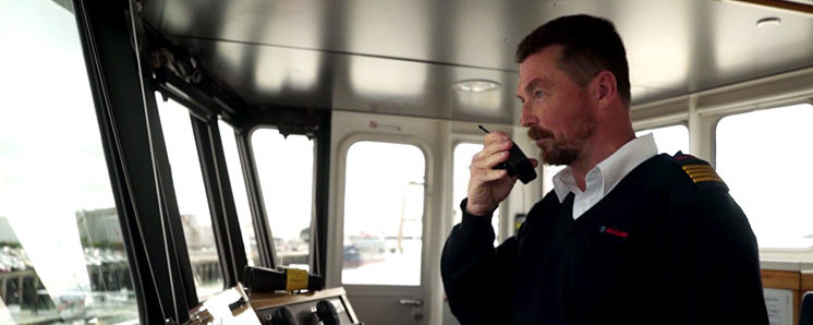 Skipper readying the SeaLink ferry