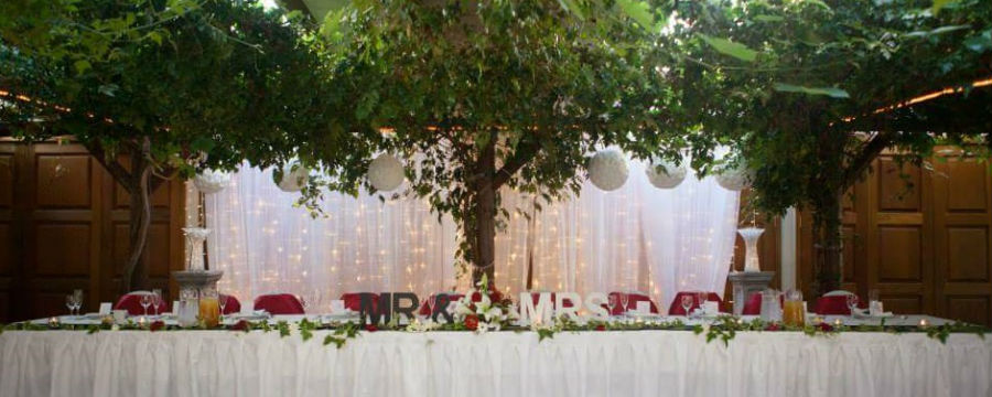 Bridal party wedding table display