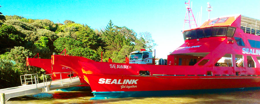 SeaLink ferry unloading at Rakino Island photo courtesy of Lisa Holliday