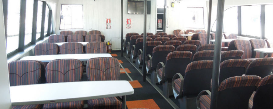 Onboard a SeaLink ferry, Clipper interior