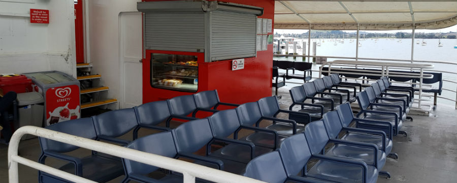 SeaLink ferry Seamaster cafe and outside passenger deck