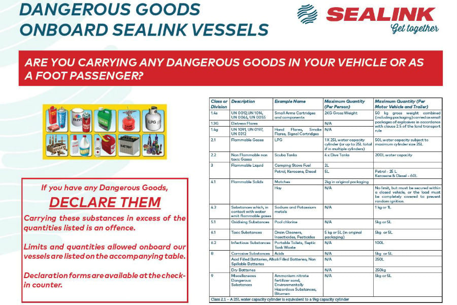 Dangerous goods chart