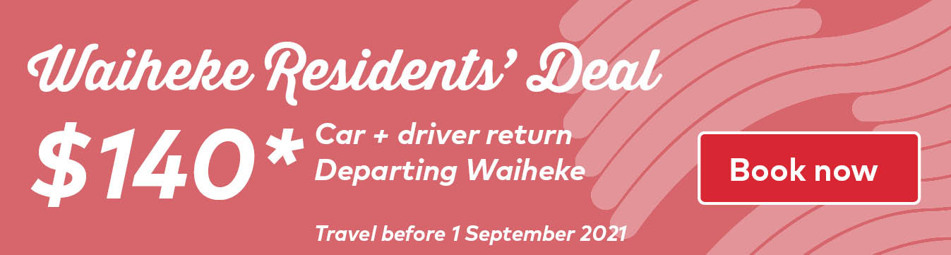 Waiheke residents deal - $140 car and driver return departing Waiheke
